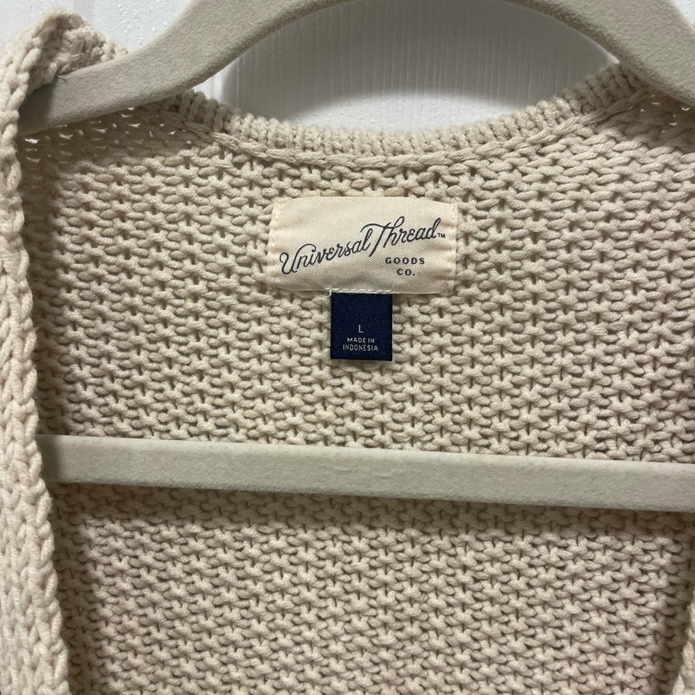 Universal Thread Cream Cardigan with Ruffle Accents - Picture 2 of 6